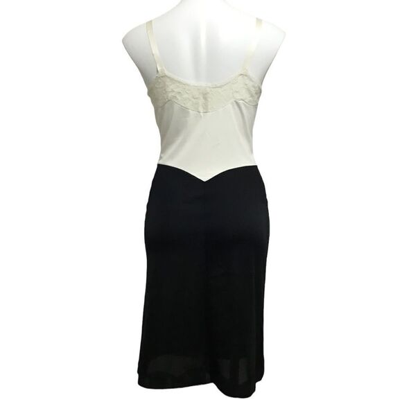 Vanity Fair Vintage Slip Dress White And Black Full Slip Dress Size Small 34 - Picture 3 of 14